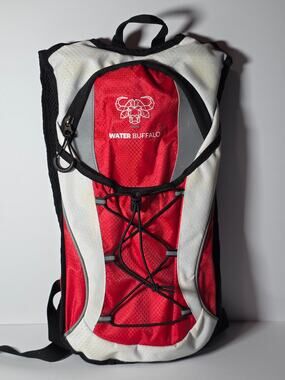 Water Buffalo Hydration Backpack & 2L Bladder Hiking  Red Black